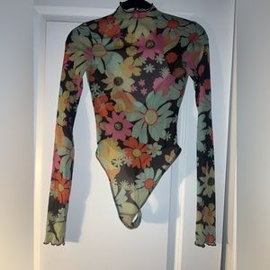 Urban Outfitters Sheer Floral Bodysuit